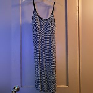 Bump In The Night Blue and White Striped Maternity/Nursing Dress Size Medium